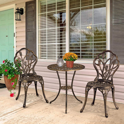 Patio Bistro Sets 3 Piece Cast Aluminum Bistro Table