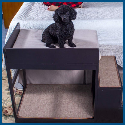 Penn-Plax Buddy Bunk Multi-Level Bed | Pet Stairs for High Beds and Couches | 3 Step System for Small Sized Dogs and Cats | Practical and Accommodating for Modern Homes (DOGF60)