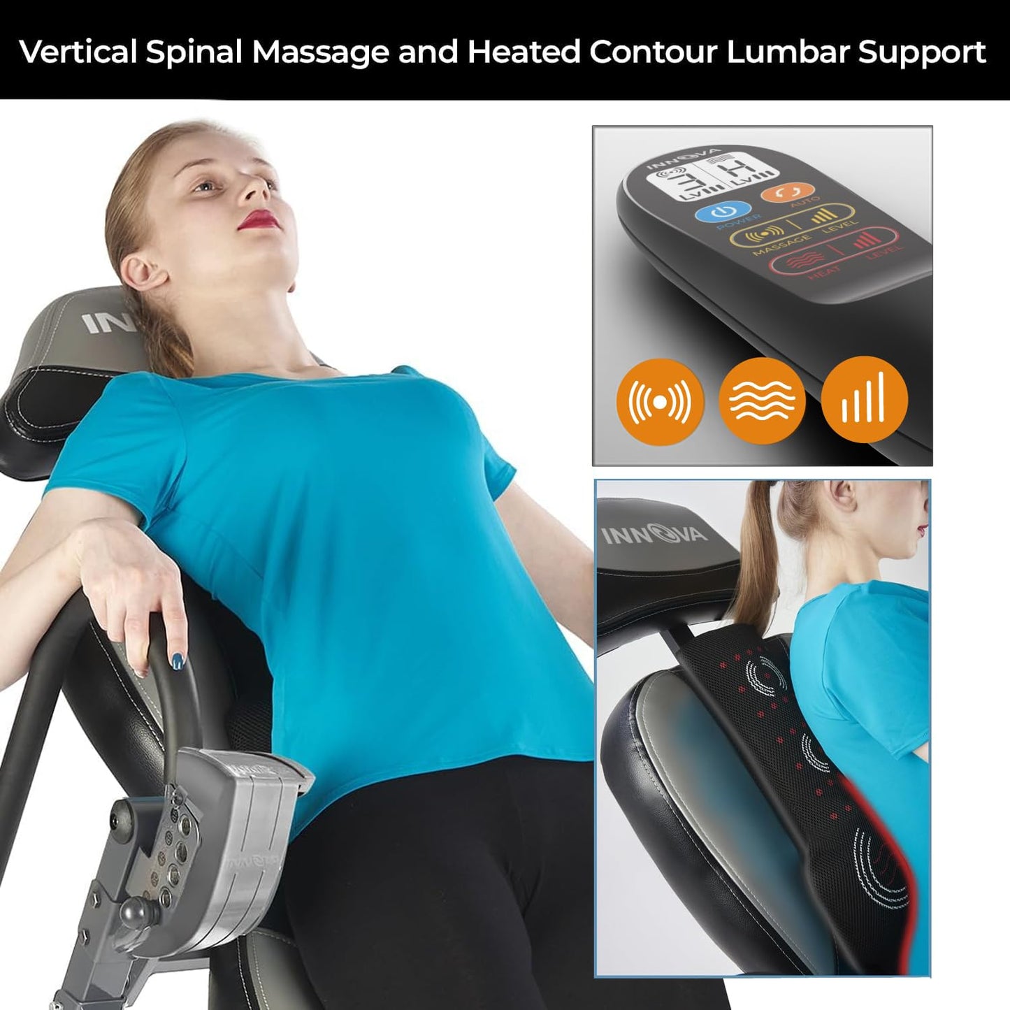 INNOVA HEALTH AND FITNESS Innova Advanced Heat & Massage Inversion Table