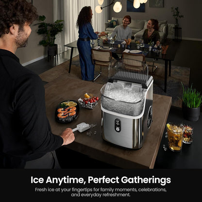 KISMILE Nugget Ice Maker Portable Countertop Machine - 35lbs/Day