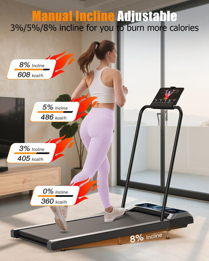 HCOIW Walking Treadmill Pad with Incline - 2 in 1 Portable