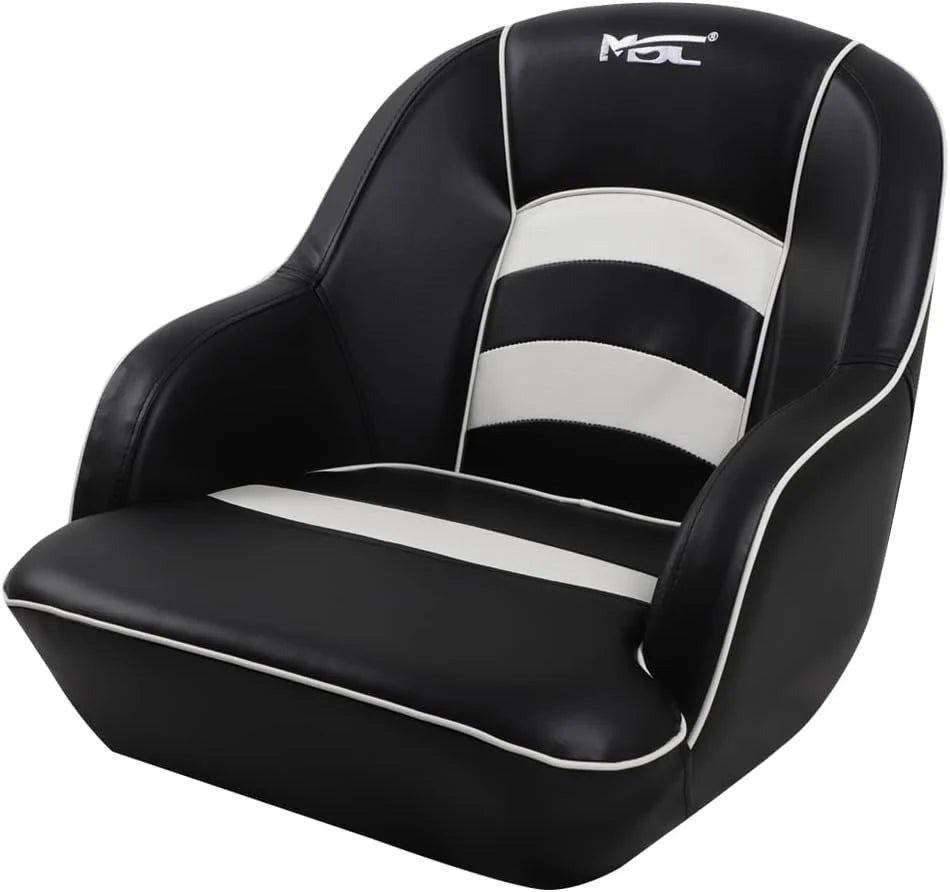 Bucket Pontoon Boat Seat (White/Blue)