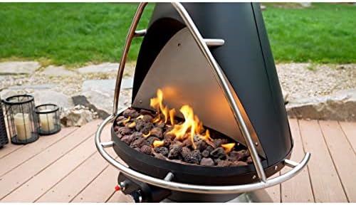 COH-600 Propane Fire Pit, Patio Heater with Tip-Over Safety Switch, 8 lbs. Lava Rocks Included, 31" x 31" x 48"