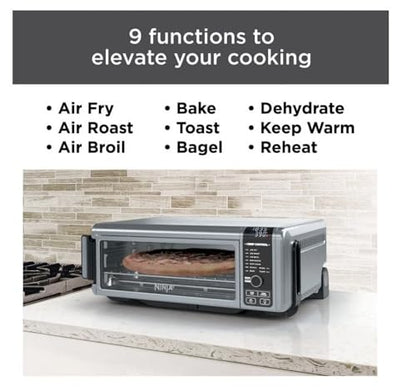 Ninja Foodi 9 in 1 Digital Air Fry Oven, Convection Oven, Toaster, Air Fryer with Flip Away Storage, Air Roast, Bake, Broil, Dehydrate, Reheat, Stainless Steel (102A) : Home & Kitchen