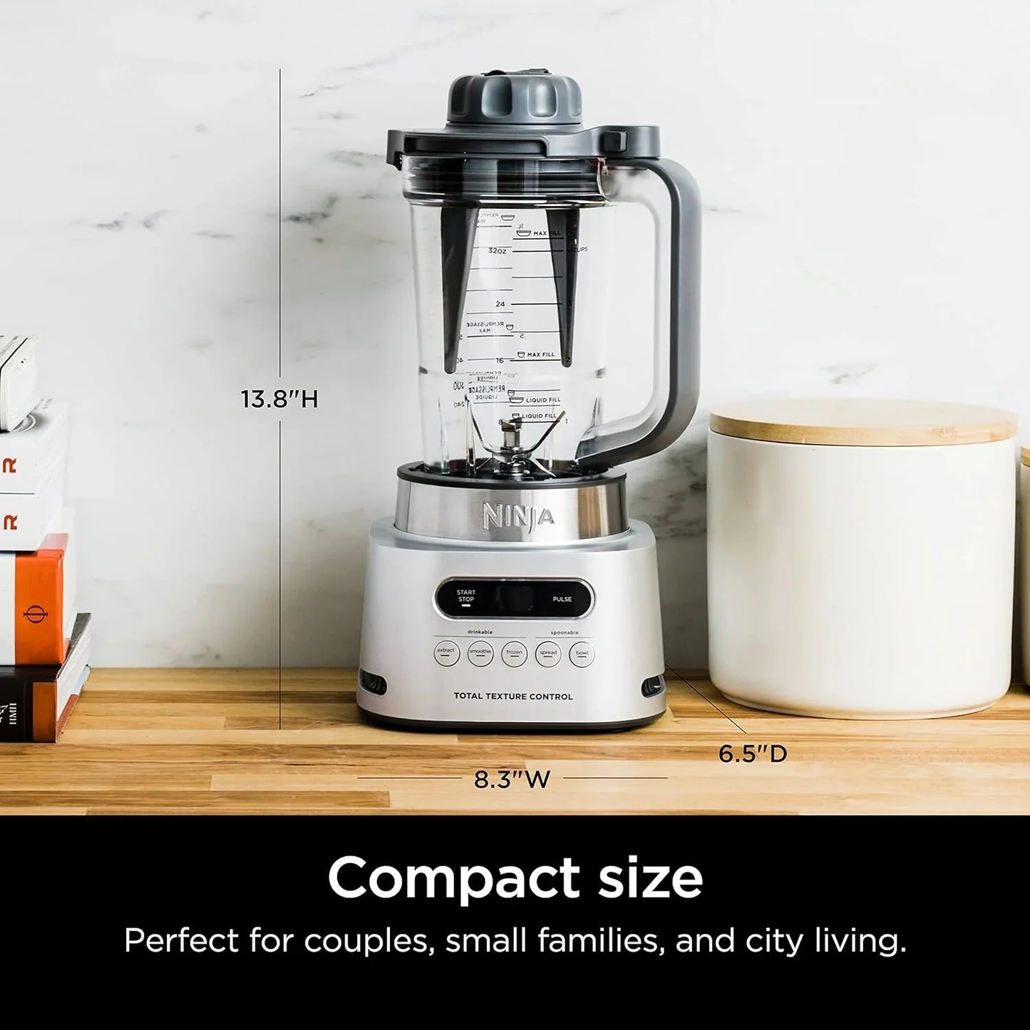 Ninja SS151 Twisti Blender Duo, High Speed 1600 WP Smoothie Nutrition Extractor
