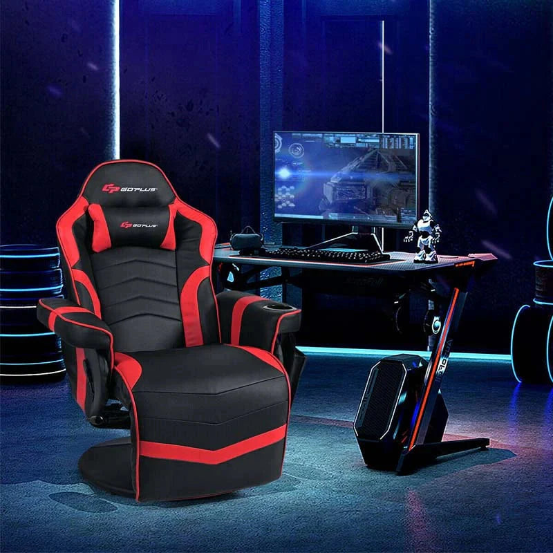 Pu Leather Massage Gaming Chair Ergonomic High Back Racing Style Gaming Recliner With Adjustable Backrest Amp Footrest Cup Holder Side Pouch - Comfortable And Ergonomic Design