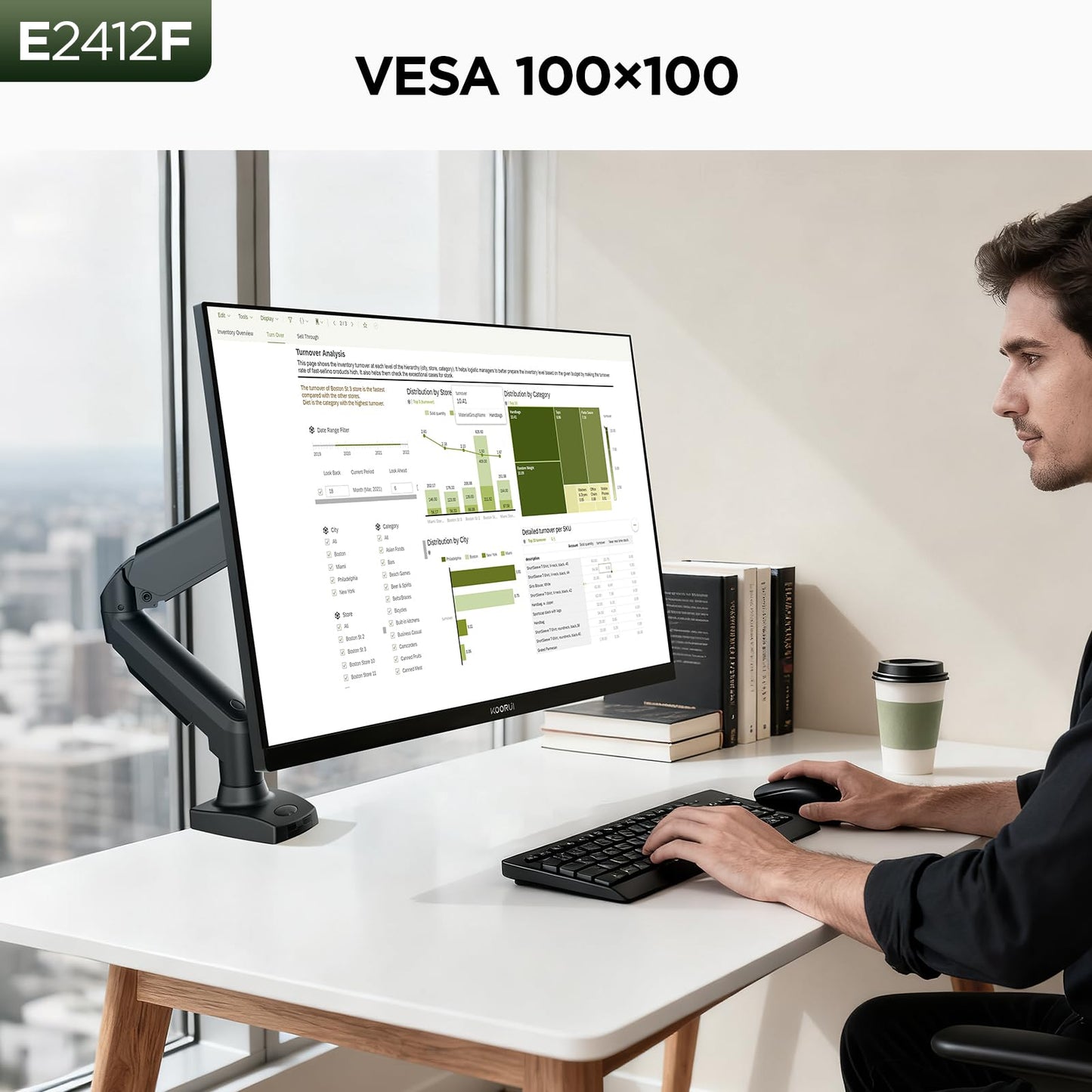 KOORUI E2412F 24" Full HD Computer Monitor 100Hz VA