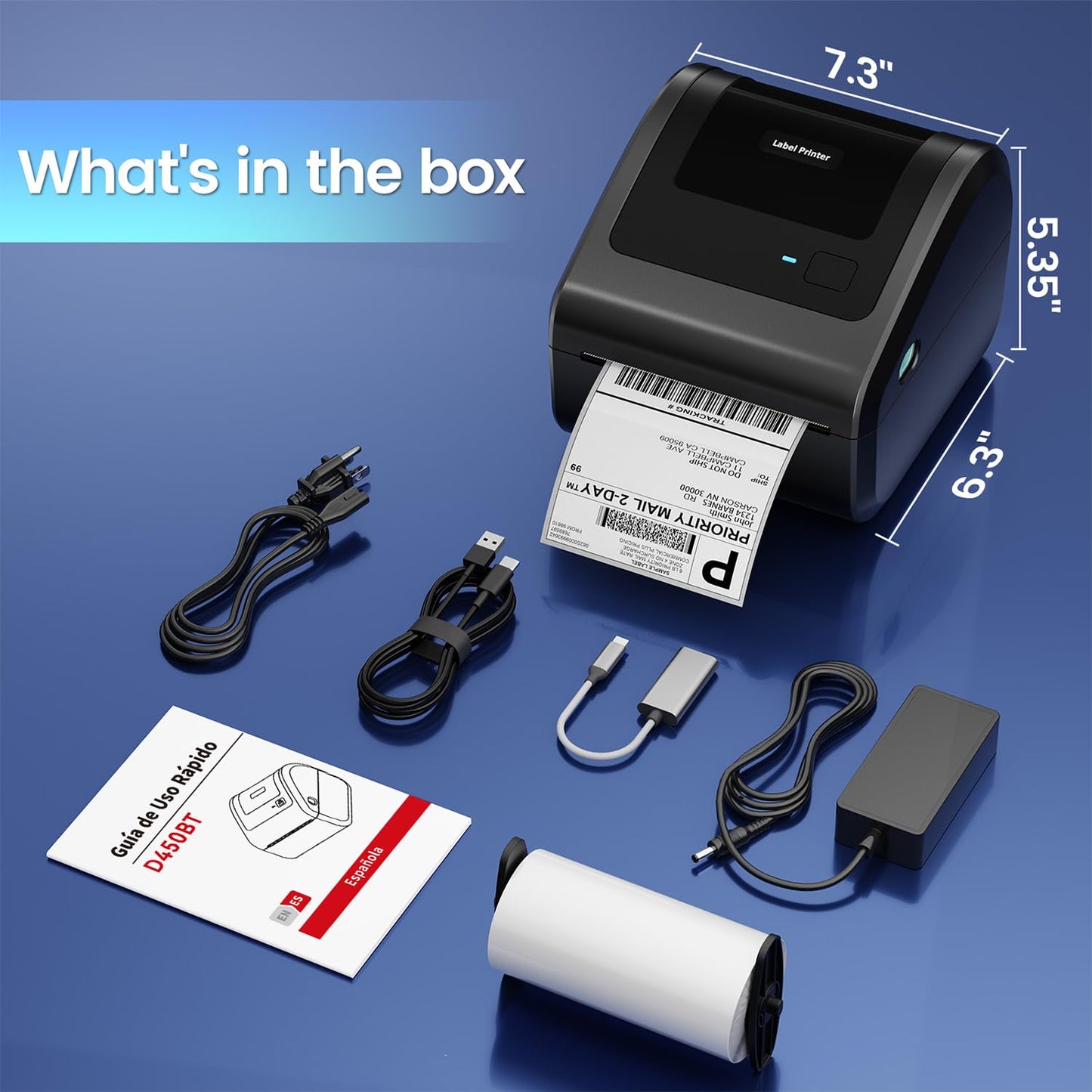 OMEZIZY Bluetooth Shipping Label Printer D450BT 4x6