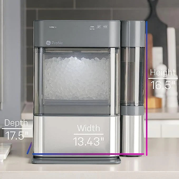 Countertop Nugget Ice Maker with Side Tank | Ice Machine with WiFi Connectivity | Smart Home Kitchen Essentials | Stainless Steel