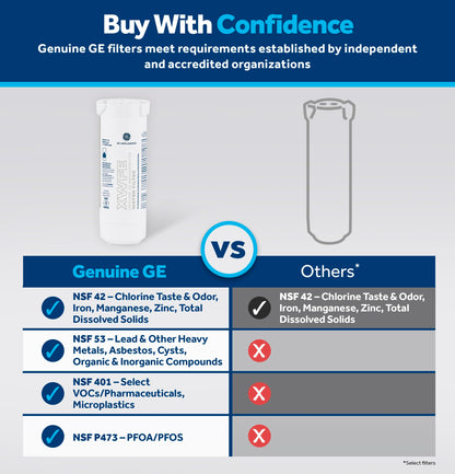GE XWFE Refrigerator Water Filter - Lead & Impurities Reduction