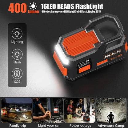 Car Jump Starter with Air Compressor, 4500A Peak 26800mAh 12V Auto with 150PSI Tire Inflatorup to All Gas or 10.0L Diesel Engine