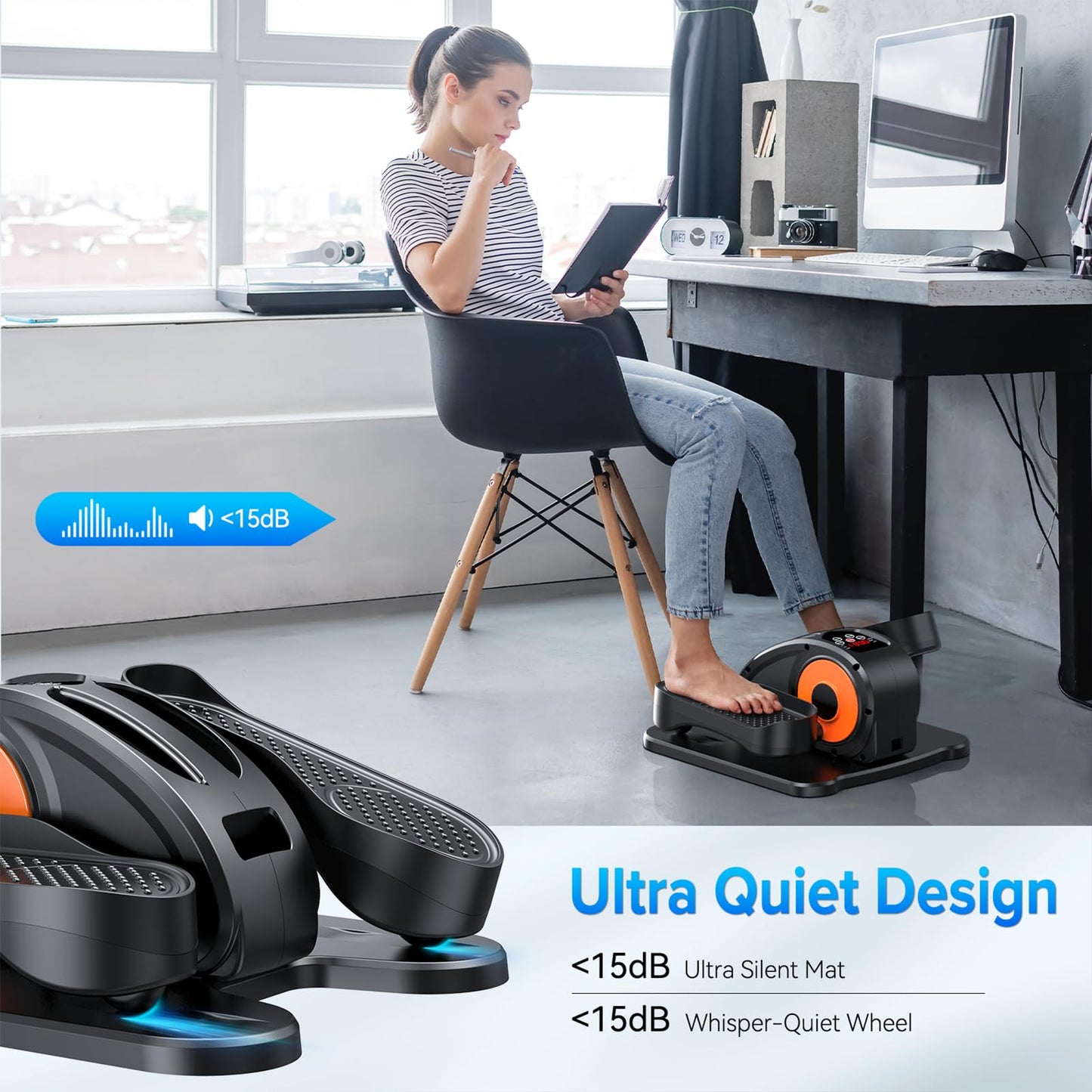 GUGTTR Under Desk Elliptical Machine for Seniors - Portable Pedal Exerciser