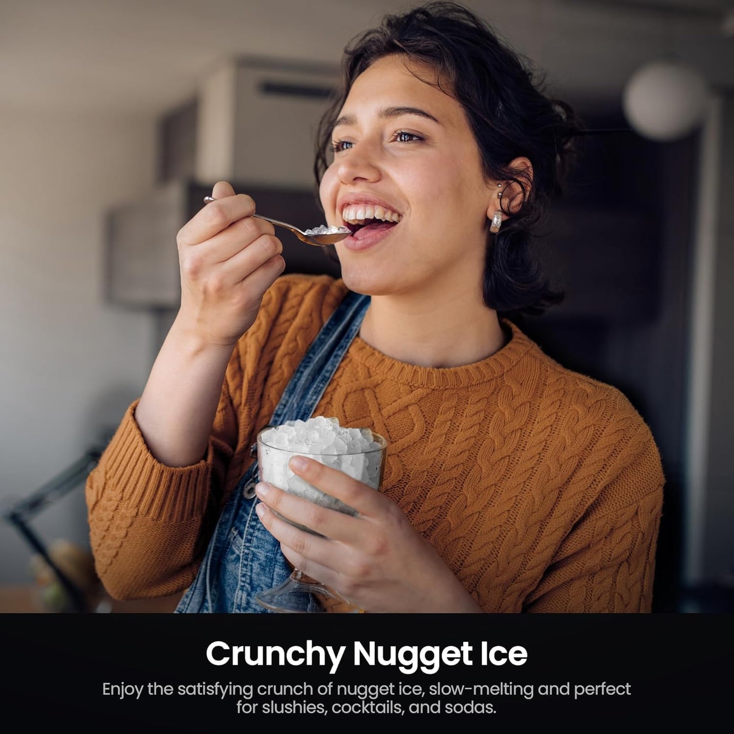 KISMILE Nugget Ice Maker Portable Countertop Machine - 35lbs/Day