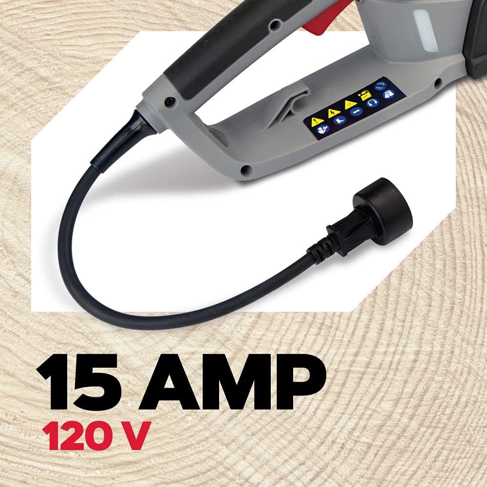 Oregon CS1500 18-inch 15 Amp Self-Sharpening Corded Electric Chainsaw, with Integrated Self-Sharpening System (PowerSharp), 2-Year Warranty, 120V, Grey, Black
