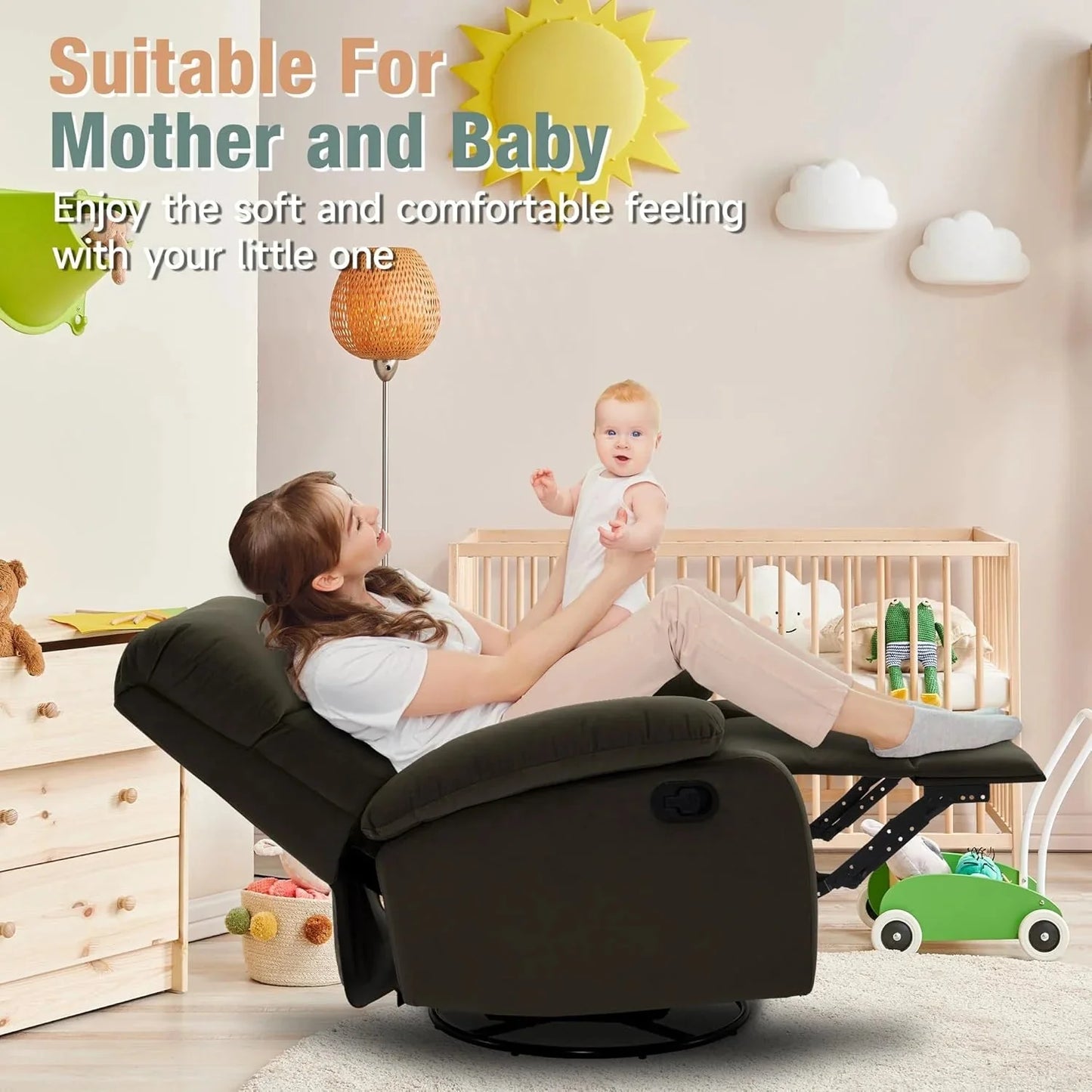 Small Swivel Rocker Recliner Chair for Compact Spaces