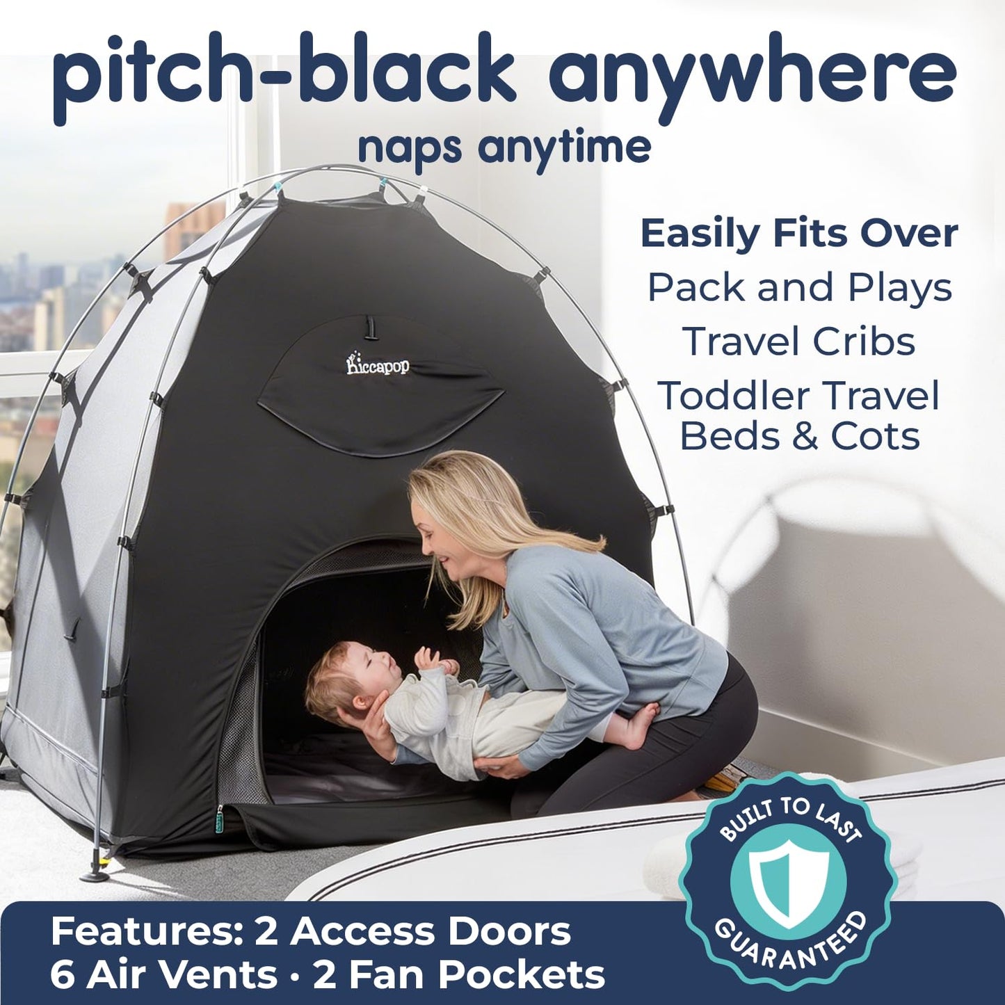 HICCAPOP Daydreamer Blackout Tent for Pack and Play Cribs