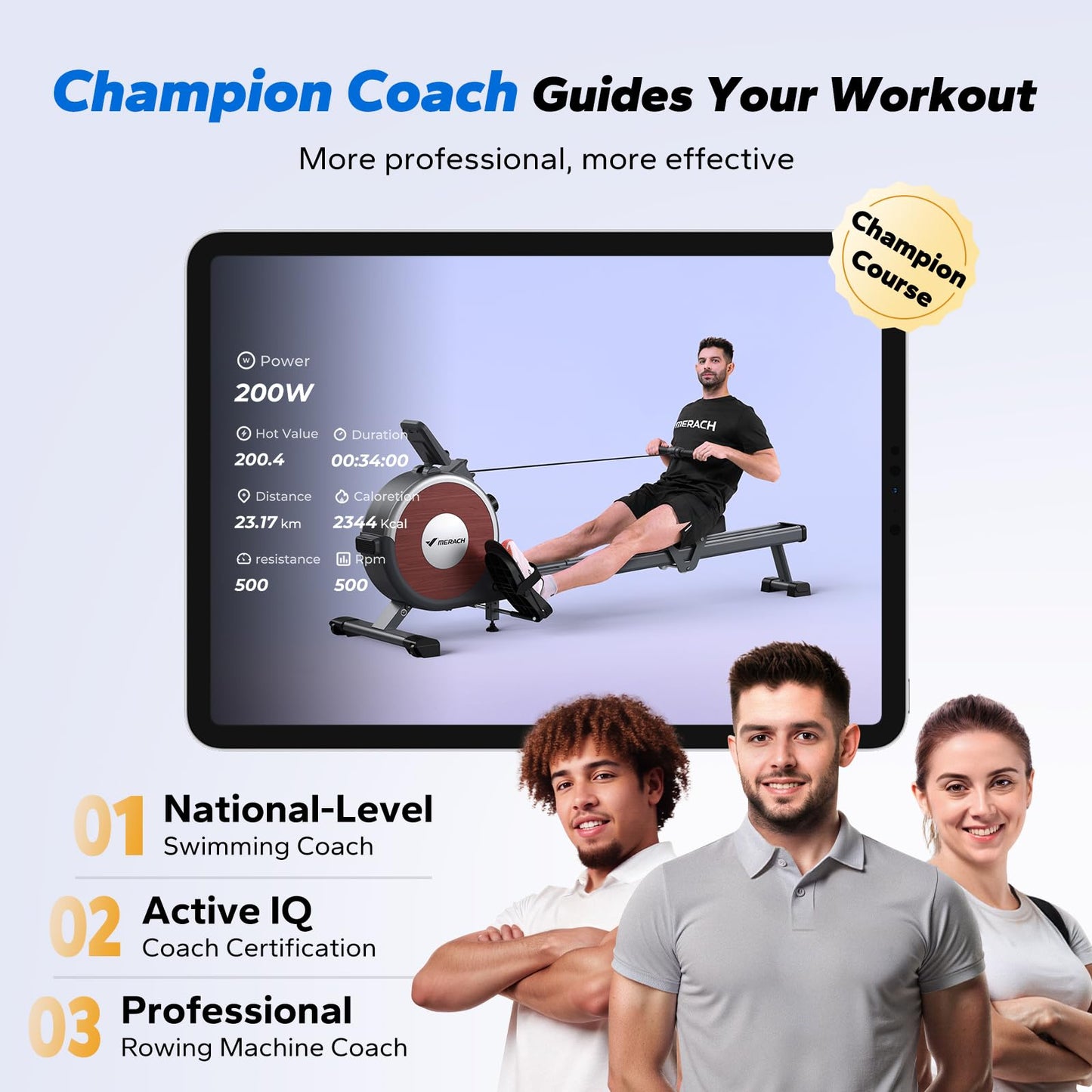MERACH Magnetic Rowing Machine - 16 Levels, Quiet Resistance