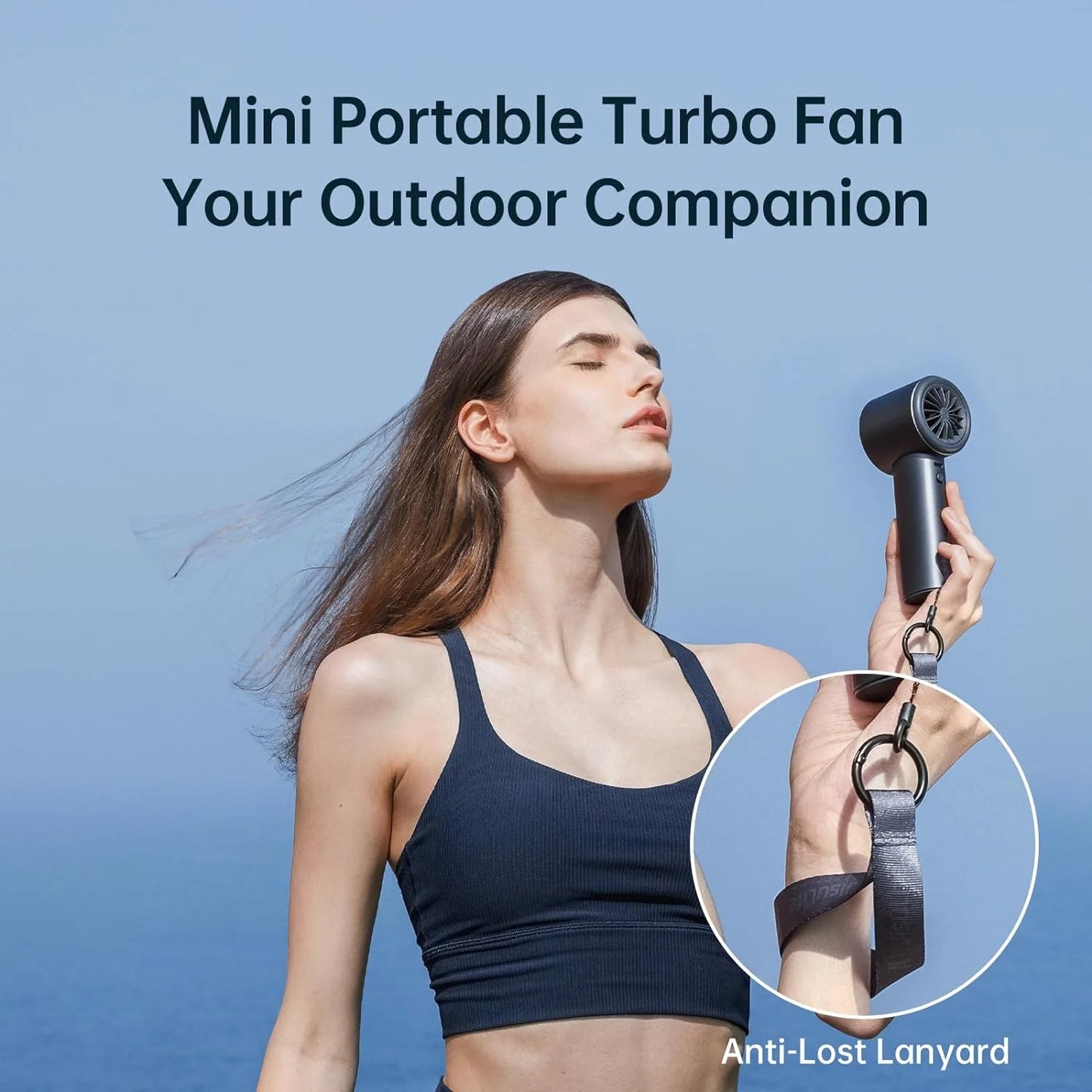 Portable Handheld Fan,Speed(1-100) Adjustable Turbo Mini Fan,5000mAh Battery Rechargeable Personal Fan with Metal Body,Digital Display,Gifts for Women Men Travel/Camping/Outdoor-Grey