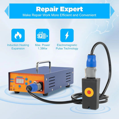 Car Paintless Dent Repair Tool, 1.38KW Body Repair Dent Removal Tools, Magnetic Induction Auto Body Removal Machine, Hot Box Car Paintless Dent Removing Repair Kits for Garages