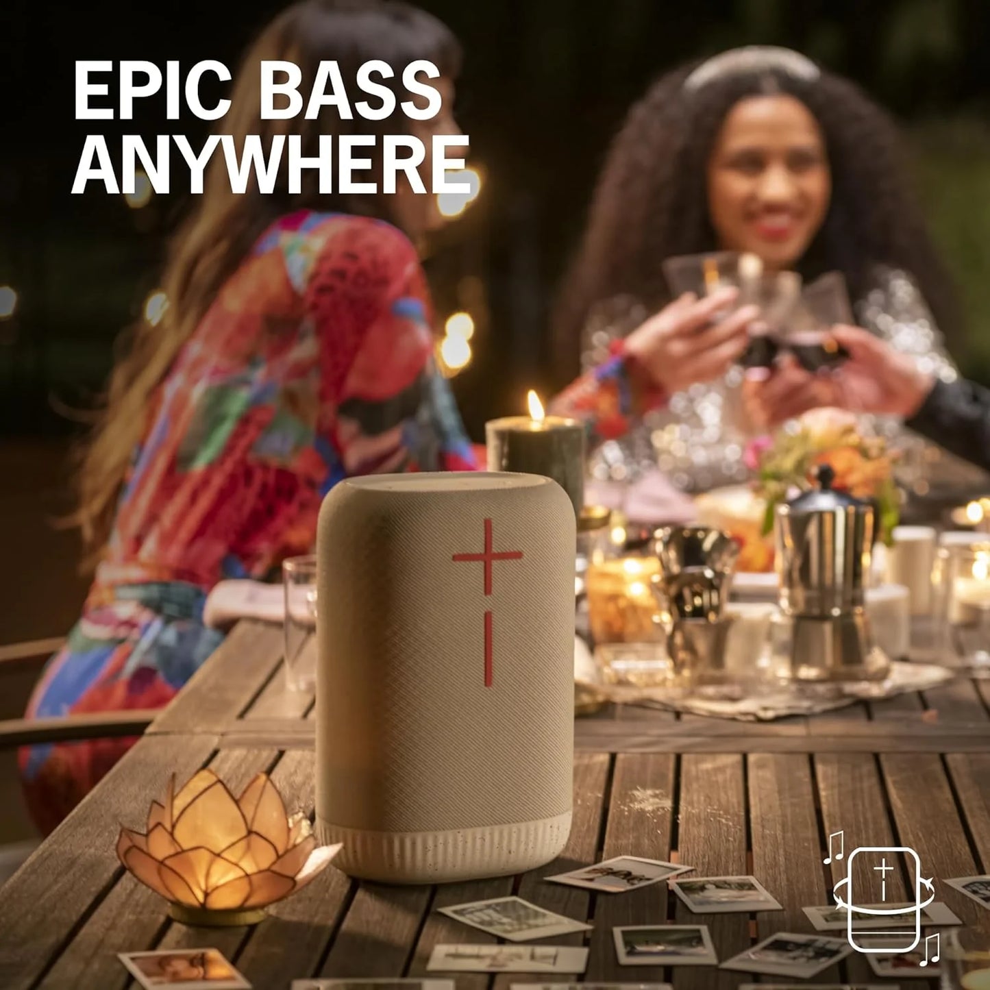 Portable Wireless Bluetooth Speaker, Heavy Bass, 360° Sound, IP67 Waterproof, 17 Hour Battery - Carbon Black