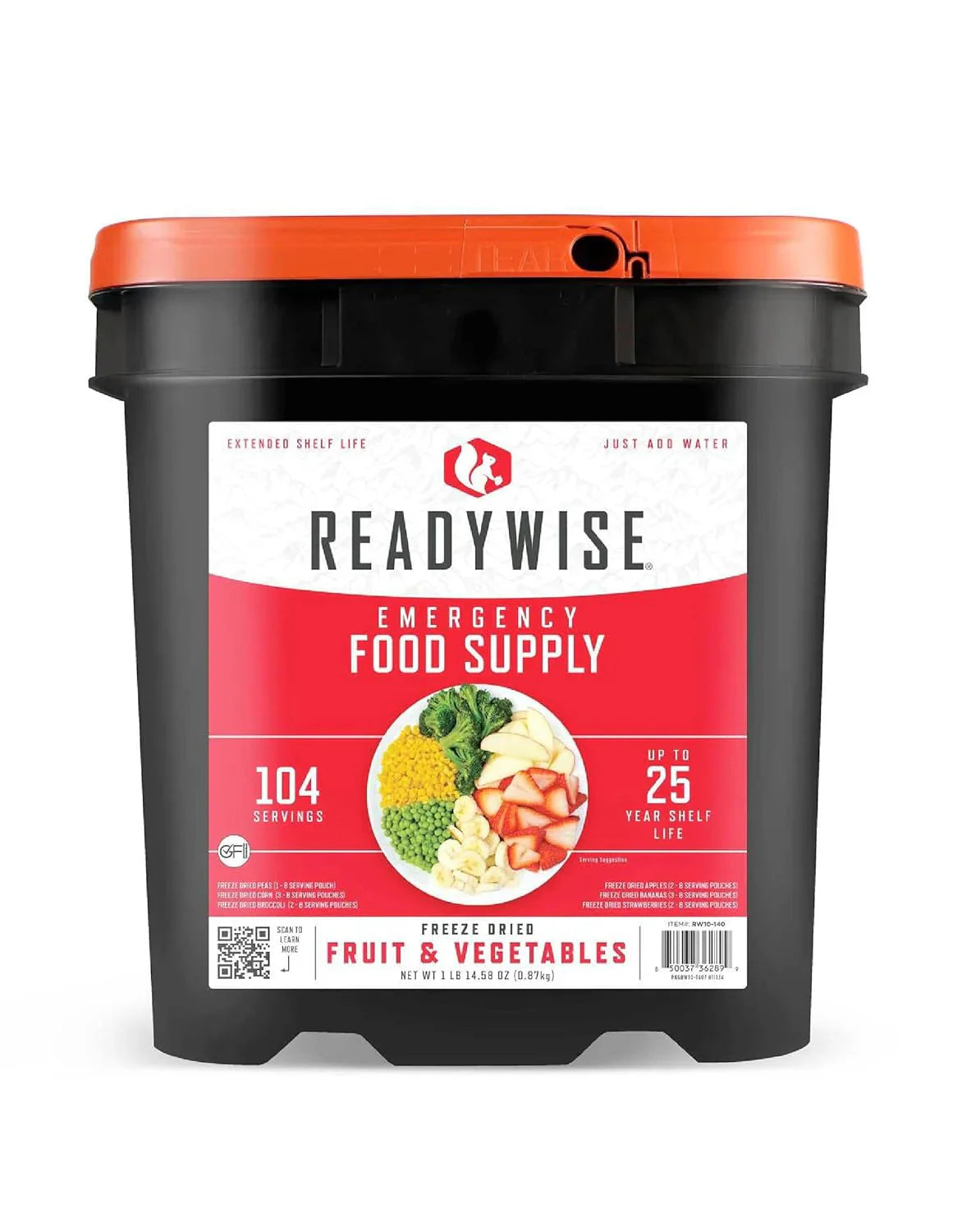 READYWISE - Chicken, Beef, Pork & Rice Emergency Food Supply Bucket, Premade, Freeze-Dried Survival Meals, 25-Year Shelf Life, Camping & Hiking Essentials, Long Term Meal & Food Supplies, 48 Meat & 40 Rice Servings