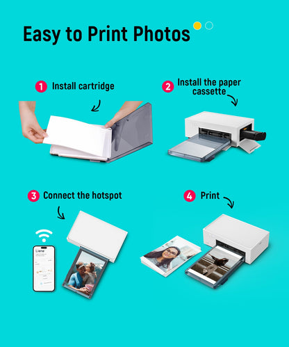 LIENE M100 4x6'' Photo Printer with 100 Sheets & Cartridges