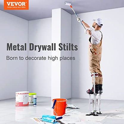 VEVOR Drywall Stilts, 18''-30'' Adjustable Aluminum Tool Stilts with Protective Knee Pads