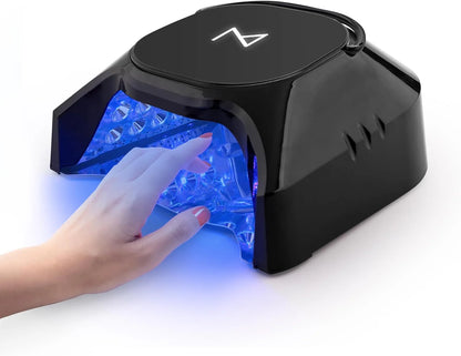 Professional Hybrid 86W Wireless Rechargeable UV LED Nail Curing Lamp Cordless Nail Dryer for Gel Nails, Manicure, Pedicure (Black)