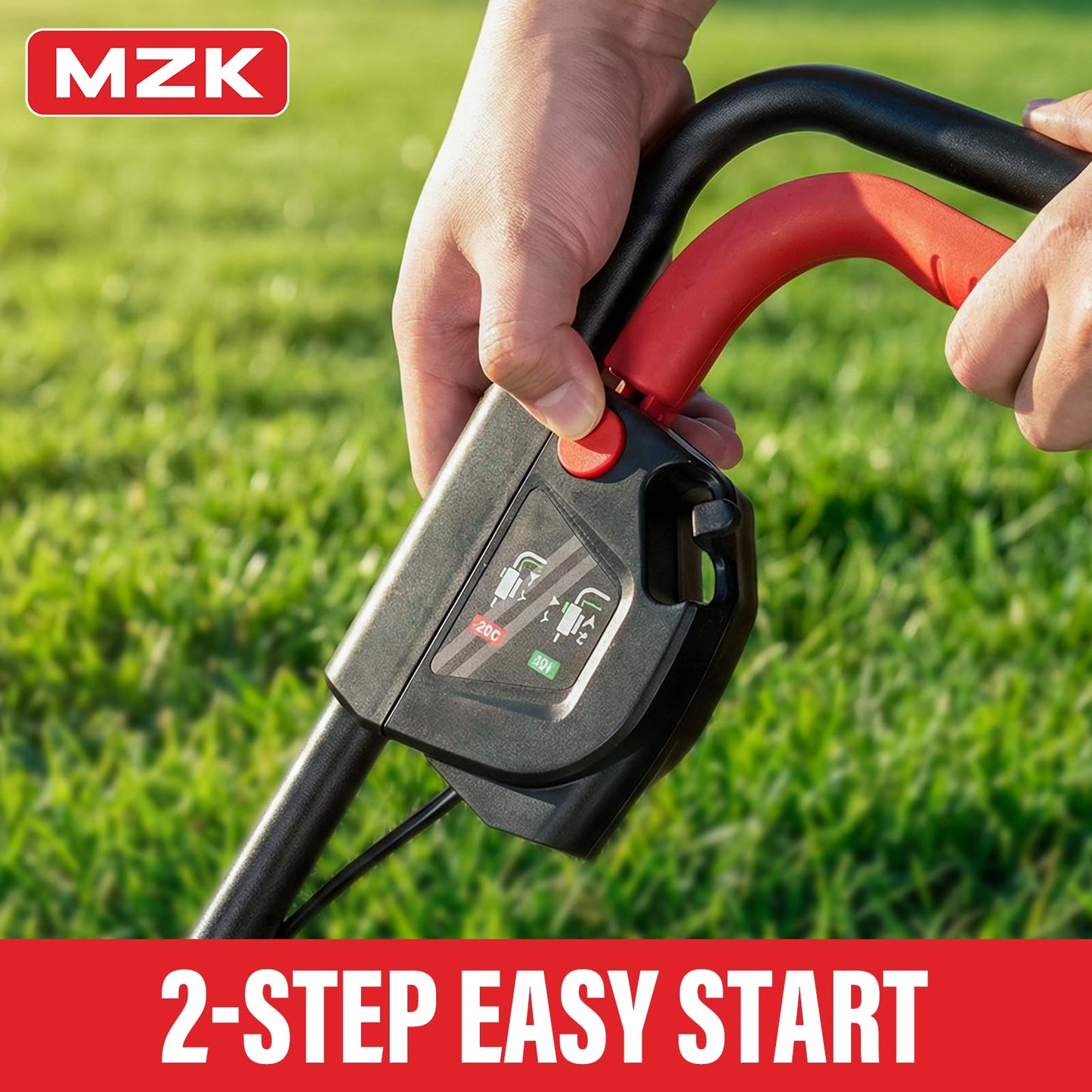 MZK 20V 13" Cordless Electric Lawn Mower with Grass Bag