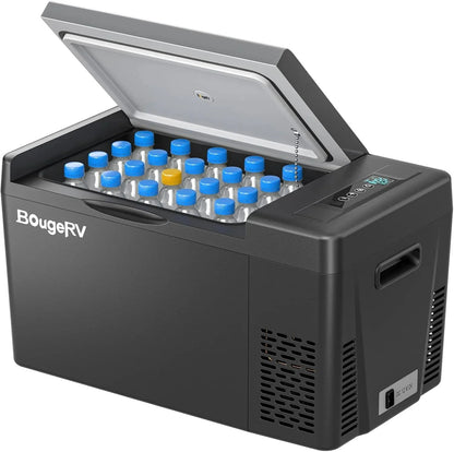 BougeRV 12 Volt Refrigerator 12V Car Fridge 23 Quart Portable Freezer Compressor Cooler 12/24V DC 110~240 Volt AC for Truck Van RV Camper SUV Travel Camping Road Trips Tailgating -7℉~50℉