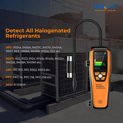 Refrigerant Leak Detector 10 Yrs Infrared Sensor Life Halogen Freon Sniffer, Air Conditioning Detection, Automotive Gas Finder, R22 R410A R134A R1234YF CFCs HCFCs HFCs, ILD-300