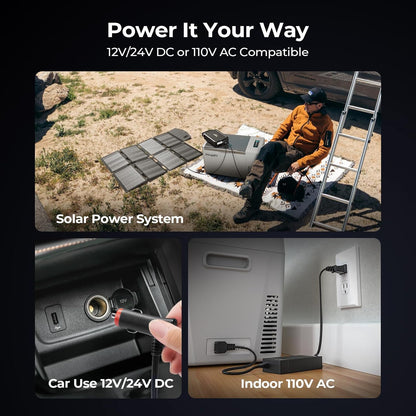 BougeRV 12 Volt Refrigerator 12V Car Fridge 23 Quart Portable Freezer Compressor Cooler 12/24V DC 110~240 Volt AC for Truck Van RV Camper SUV Travel Camping Road Trips Tailgating -7℉~50℉