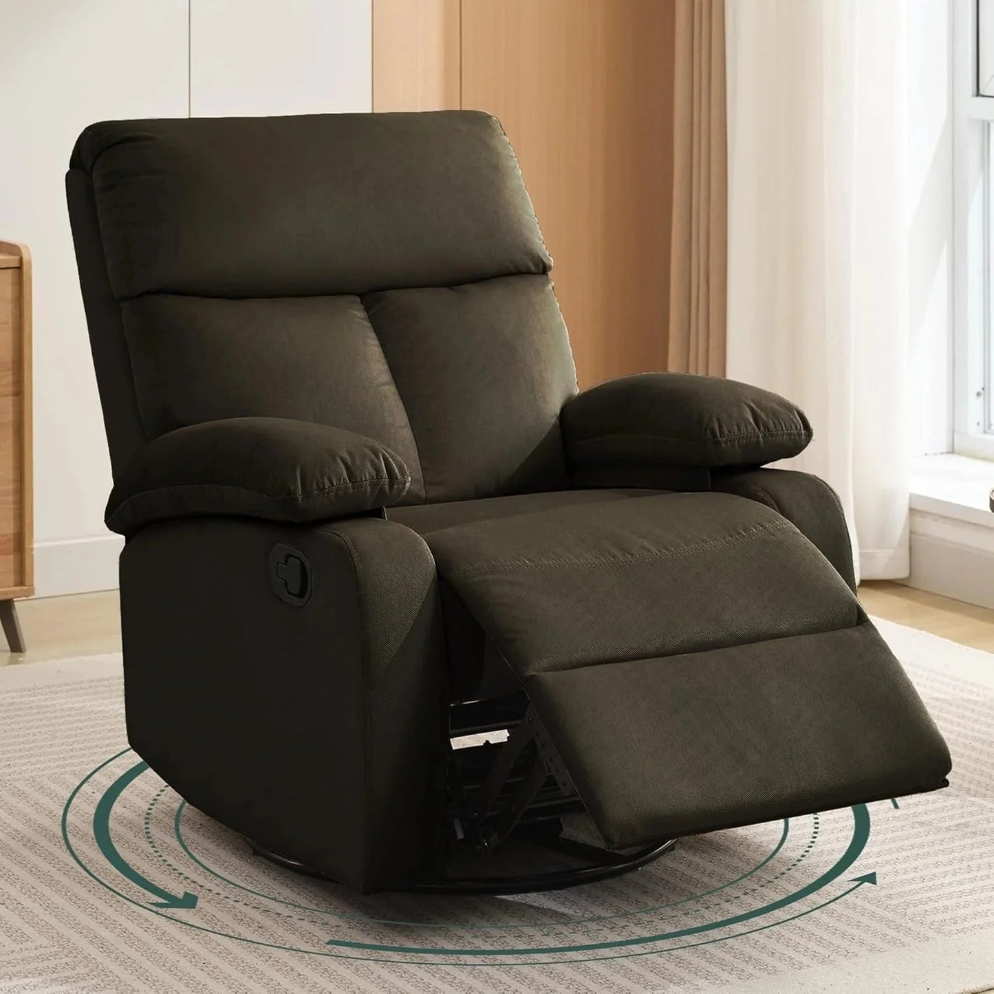 Small Swivel Rocker Recliner Chair for Compact Spaces