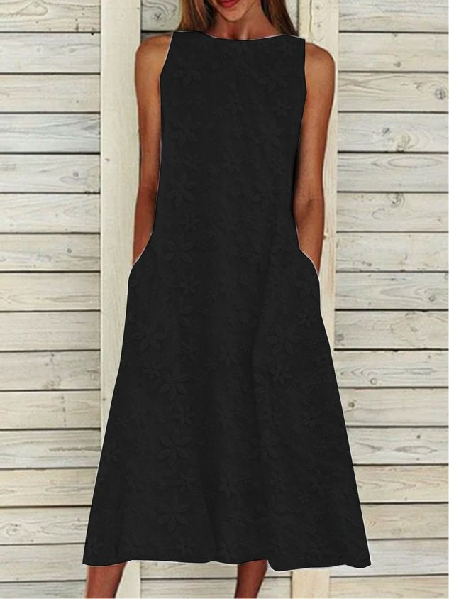 Linen Plain Cotton And Linen Dress