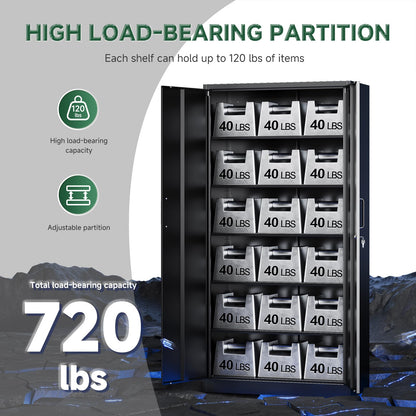 LETAYA Metal Storage Cabinets with Locking Doors - 5 Shelves