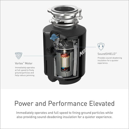 Disposer Prep Series 1/2 HP Continuous Feed Garbage Disposal with Sound Reduction, Power Cord Included