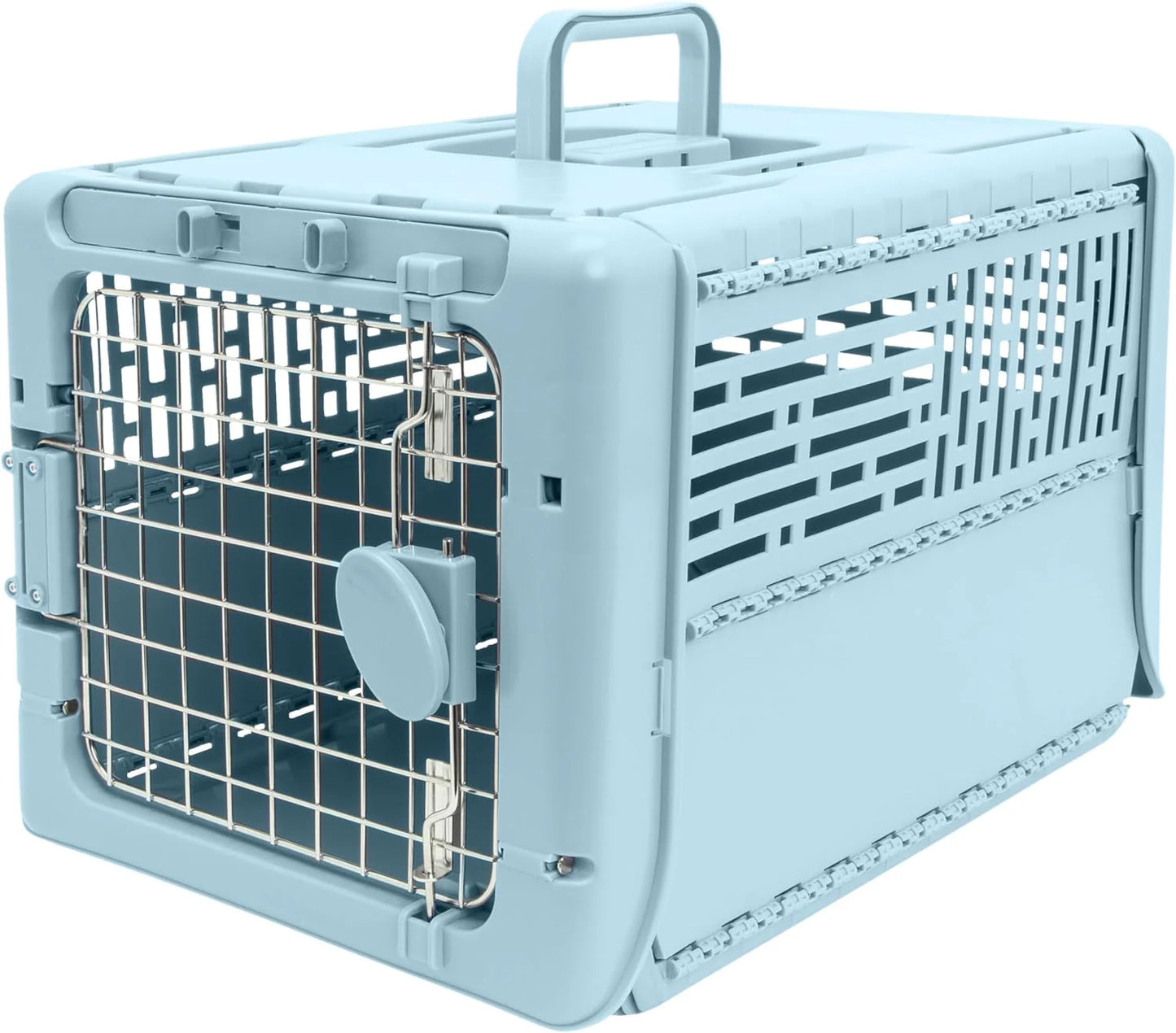 Designs Plastic Kennels Rolling Plastic Airline Approved Wire Door Travel Dog Crate, XXX-Large, Gray
