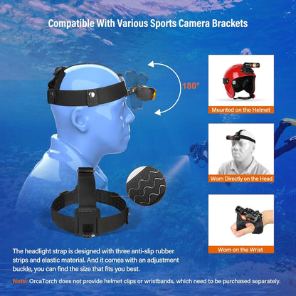 Diving Headlamp 1200 Lumens Scuba Dive Light 5 Modes Dual-Color (White/Red) Professional Underwater 150M Headlight, IP68 Waterproof Flashlight for Caving Snorkeling Spearfishing