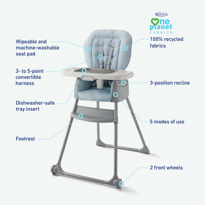 GRACO Made2Grow 5-in-1 Convertible Highchair, Hudson