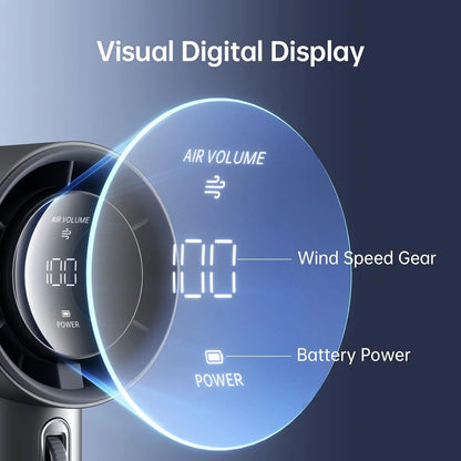 Portable Handheld Fan,Speed(1-100) Adjustable Turbo Mini Fan,5000mAh Battery Rechargeable Personal Fan with Metal Body,Digital Display,Gifts for Women Men Travel/Camping/Outdoor-Grey