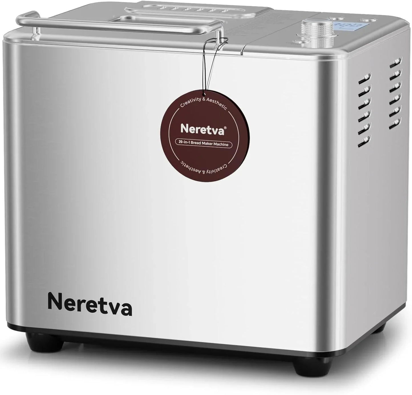 Neretva Bread Maker, 20-in-1 2LB Bread Maker Dual Heater Bread Maker Automatic with Non-Stick Ceramic Pan