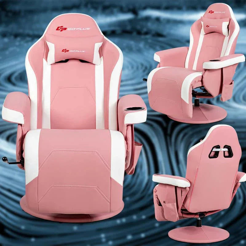Pu Leather Massage Gaming Chair Ergonomic High Back Racing Style Gaming Recliner With Adjustable Backrest Amp Footrest Cup Holder Side Pouch - Comfortable And Ergonomic Design