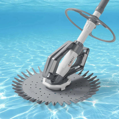 VINGLI Pool Vacuum Cleaner Automatic Sweeper Swimming Pool Creepy Crawler Vacuum with 33FT Hoses (Navy Blue&White)