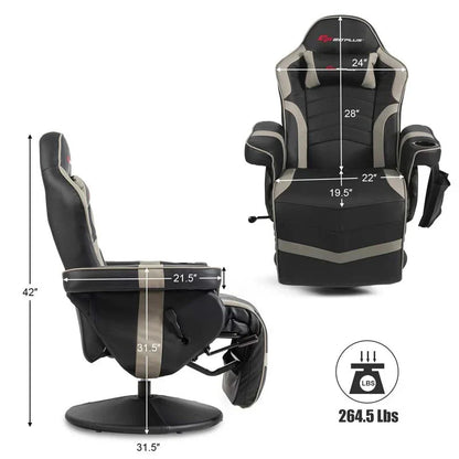 Pu Leather Massage Gaming Chair Ergonomic High Back Racing Style Gaming Recliner With Adjustable Backrest Amp Footrest Cup Holder Side Pouch - Comfortable And Ergonomic Design