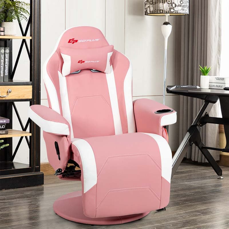 Pu Leather Massage Gaming Chair Ergonomic High Back Racing Style Gaming Recliner With Adjustable Backrest Amp Footrest Cup Holder Side Pouch - Comfortable And Ergonomic Design