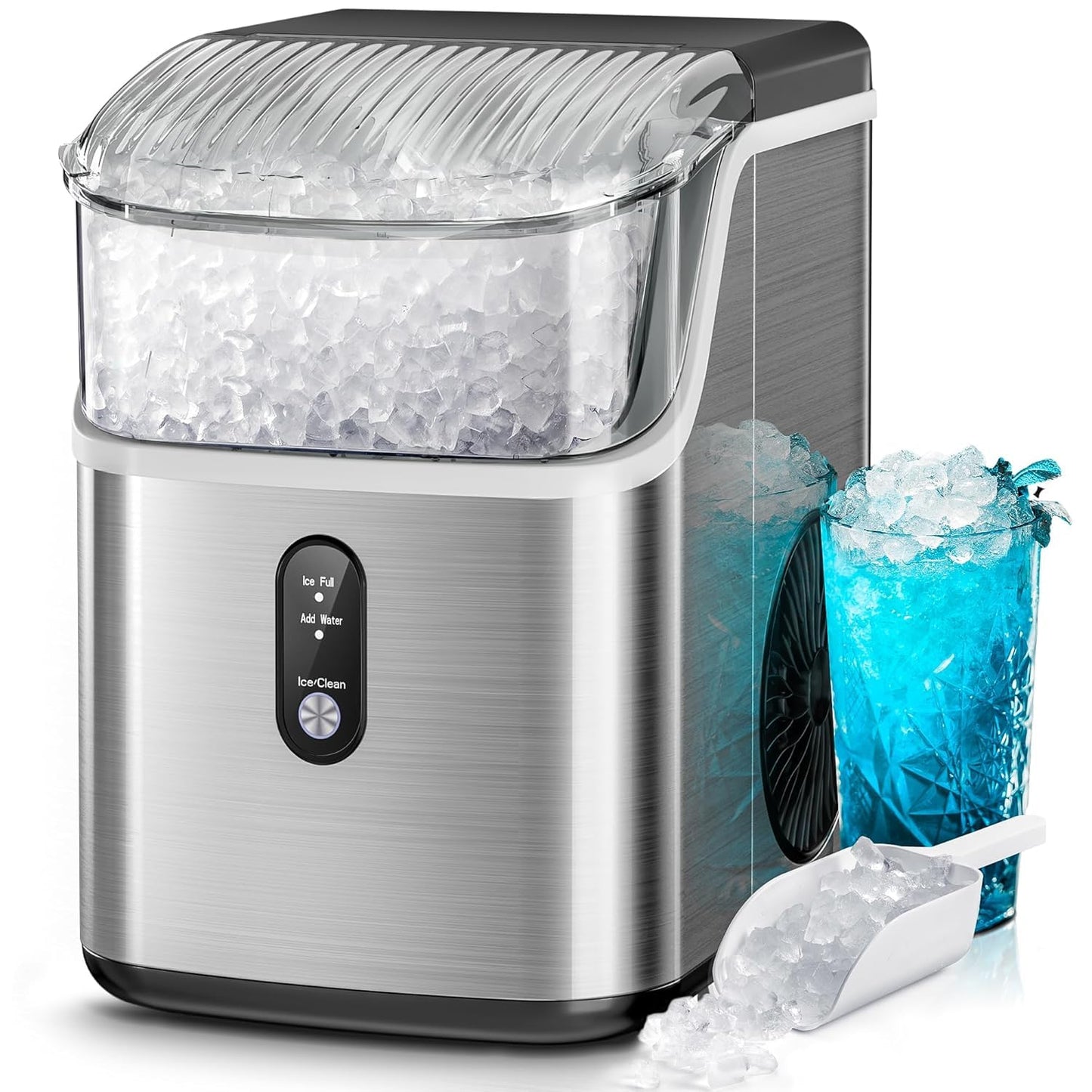 KISMILE Nugget Ice Maker Portable Countertop Machine - 35lbs/Day