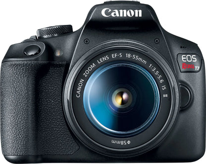 Canon – EOS Rebel T7 DSLR Video Camera with 18 55mm Lens – Black