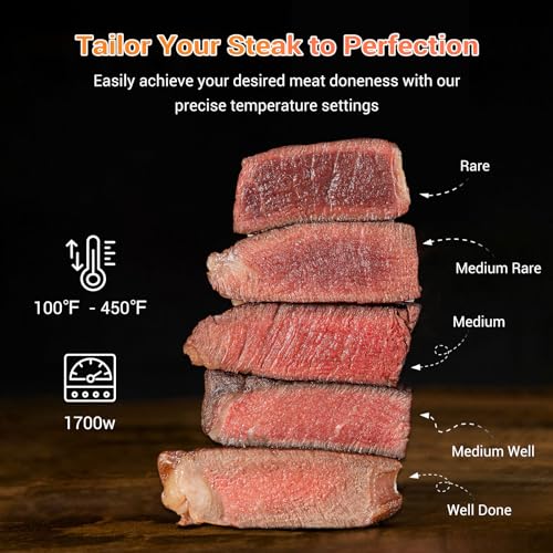Tastee Ceramic Air Fryer, 8 in 1 Compact 5.5QT AirFryers, 450°F Digital Airfryer Dehydrator with Smart Probe, 24 Presets One touch Cooking, In app Recipes with Window, Dishwasher safe & Non stick : Home & Kitchen