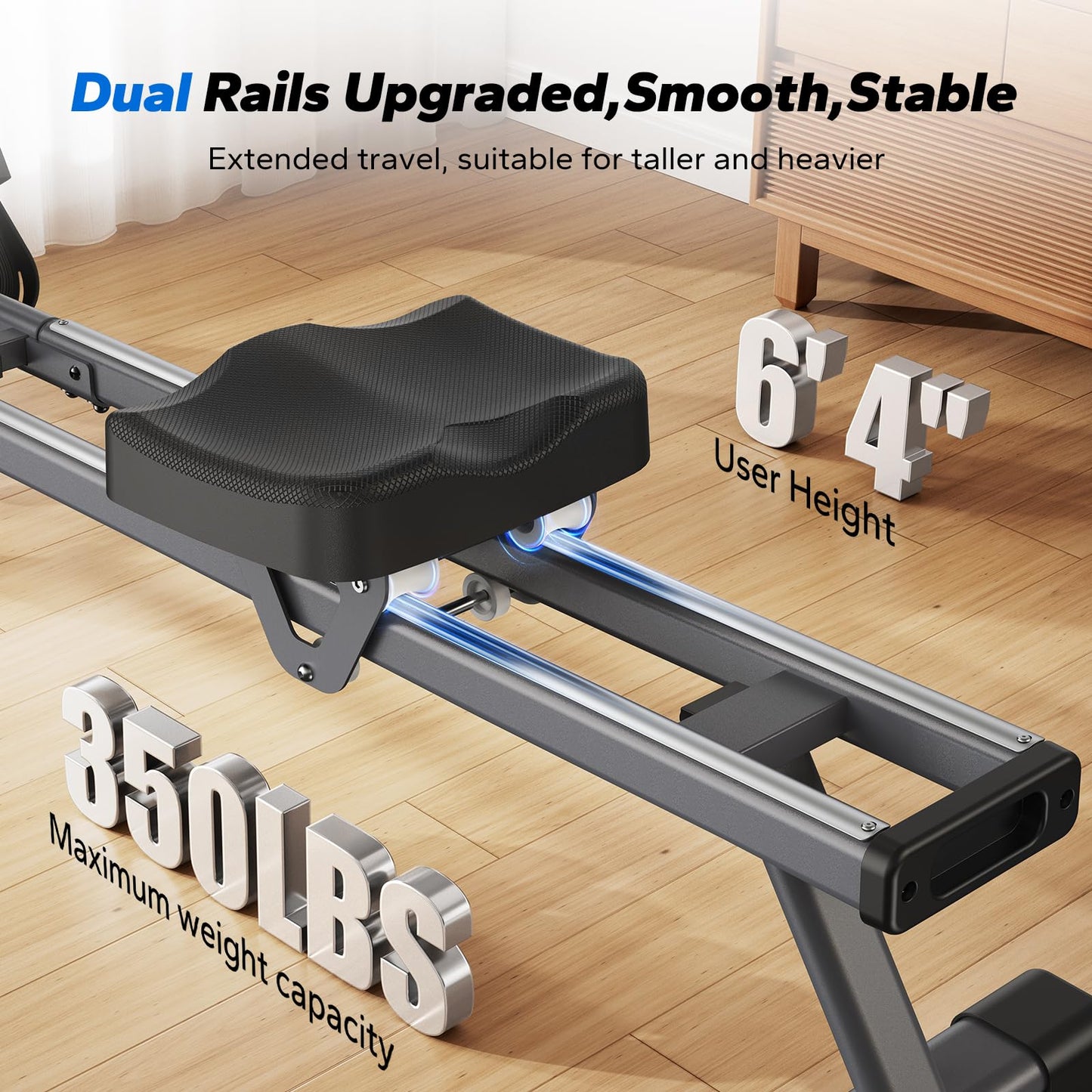MERACH Magnetic Rowing Machine - 16 Levels, Quiet Resistance