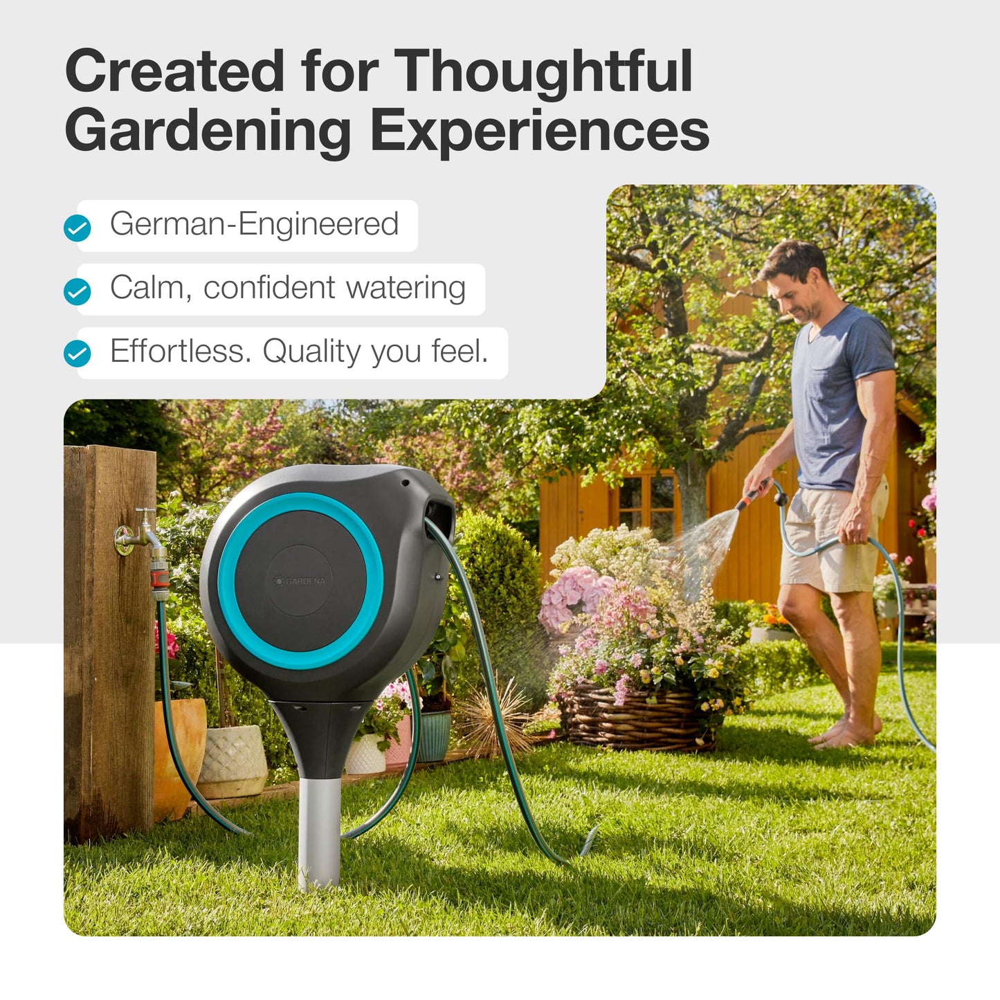GARDENA 66' x 1/2" Automatic Retractable Garden Hose Reel